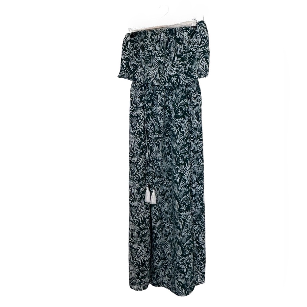Strapless Annebouti Green Floral Maxidress